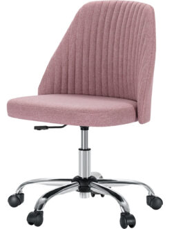 Modern Fabric Armless Adjustable Swivel Office Desk Chairs With Wheels