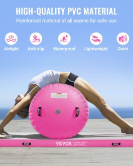 VEVOR Inflatable Gymnastics Air Mat Set, 2 PCS Tumbling Mat, Tumble Track With Electric Pump,  Use Gym Yoga Cheerleading Beach Park Water