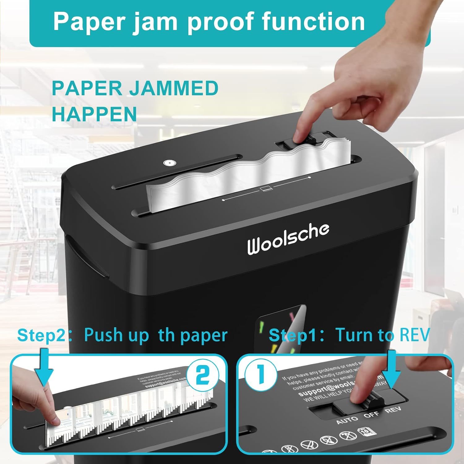 Paper Shredder -10 Sheets Of Paper Cut Horizontally With 3.43 Gallon Paper Basket - P-4 Security Level -3 Mode Designs - Shreds CDs And Credit Cards - Durable, Fast, Anti Paper Jam, Suitable For Home - Image 6