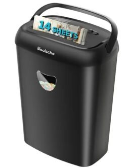 Cross Cut Paper Shredder,High-Performance,14-Sheet Capacity,6.6 Gallon Basket,P-4 Security-Jam Proof Heavy Duty Shredder For Home And Office