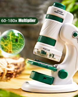 Kid Science Experiment Pocket Microscope Toy Kit 60-120x Educational Mini Handheld Microscope With Light Children Toys Gift