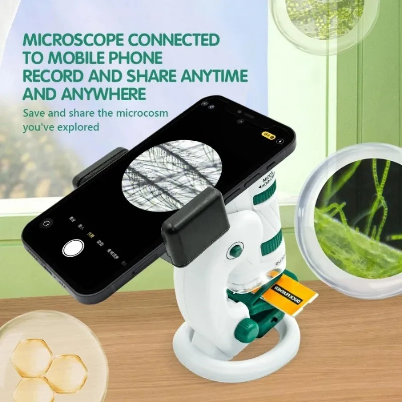 Kid Science Experiment Pocket Microscope Toy Kit 60-120x Educational Mini Handheld Microscope With Light Children Toys Gift - Image 3