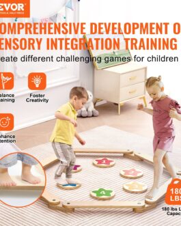 VEVOR Kids Balance Beam Stepping Stones Gymnastics Children Balance Board 6 PCS