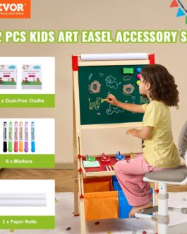 VEVOR Easel Accessory Set Chalk & Markers & Paper Rolls 32PCS For Standing Easel